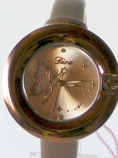 ELEGANT DIVA  LADIES WATCH - diva butterfly -LEATHER STRAP
