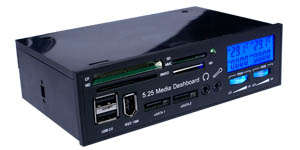 5.25 inch SYSTEM MONITOR WITH LCD DISPLAY WITH LIGHT - INCLUDES MULTI CARD READER