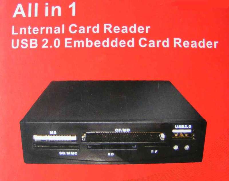 All in 1 : USB 2.0 Multi Internal card reader/writer with embedded USB 2.0 Hub.- CR57