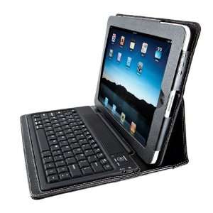 IPAD 1 OR IPAD 2 BLACK LEATHER COVER WITH BLUETOOTH KEYBOARD