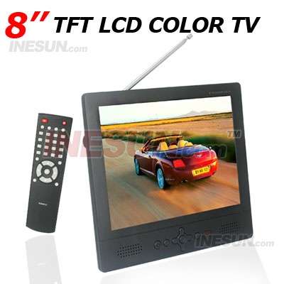 8" TFT LCD Colour TV - Portable Mini Monitor - TV Rear CCTV Camera AV VGA Input
