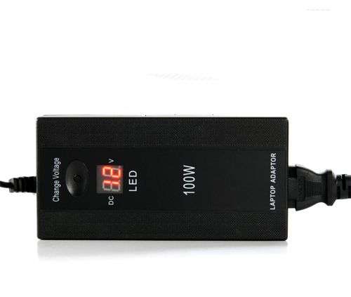 100Watt Universal Laptop AC/DC Adapter Charger also charge cellphone - with LED Voltage Display