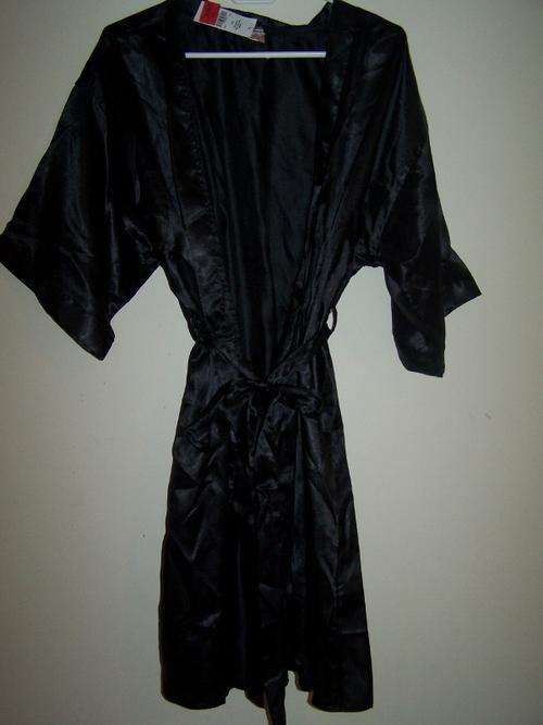 Black Satin 3/4 Gown (with tags still) Size Large