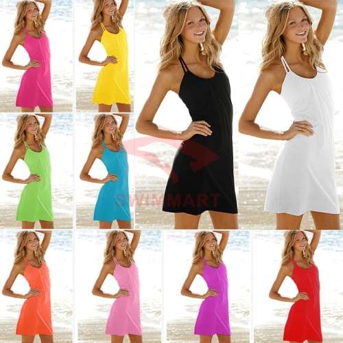 Ladies beach bikini cover up dress one size clearance SALE YELLOW
