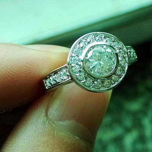 White Gold Filled Ring with White Sapphires