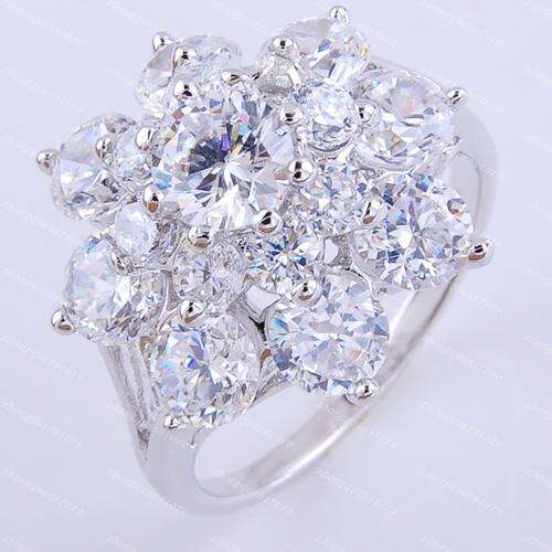 10KT White gold filled ring with white lab sapphire