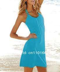 Ladies halter neck beach bikini cover up dress