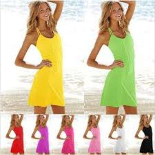 Ladies halter neck beach bikini cover up dress