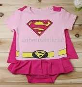 Cute Superman superwoman baby romper one piece onsie 3-6 months