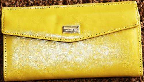 Green leather purse wallet
