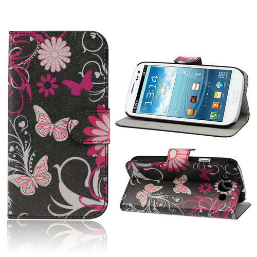Butterfly flip leather case cover for samsung galaxy S3 i9300