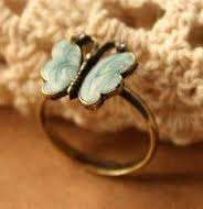 vintage bronze butterfly ring