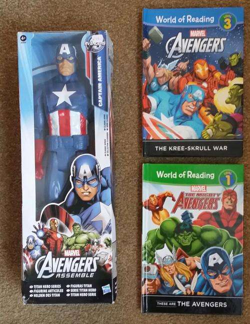 avenger captain America 30 cm doll figure with 2 story books combo