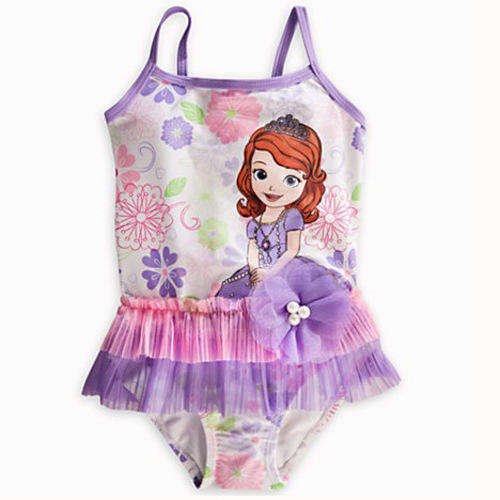 Princess sophia the first kids swimwear costume with tutu skirt 3-4 years