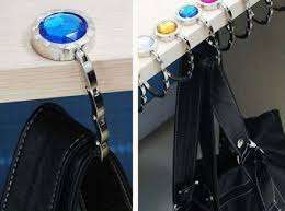 ladies chrome colourful handbag holders
