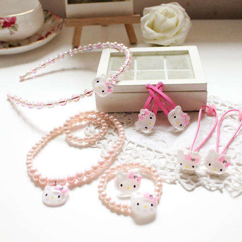 Hello kitty hair accessories jewellery pack bangle ring necklace kids