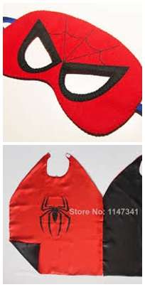 kids boys girls superhero cape plus mask spiderman