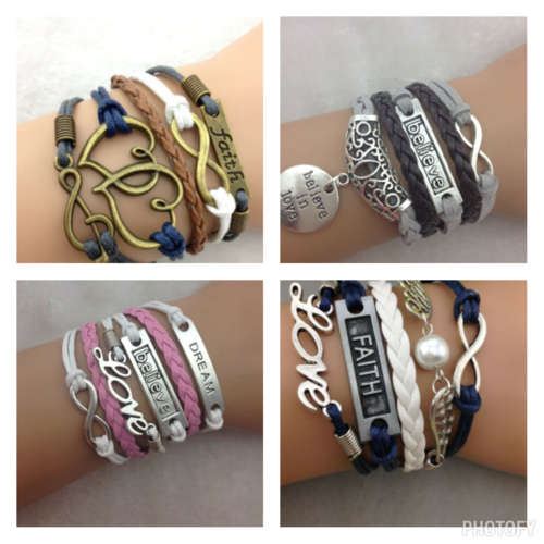 ladies fashion infinity bracelets 4 pack wholesale