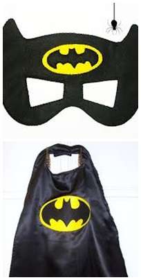 Kids costume cosplay superhero cape and mask batman
