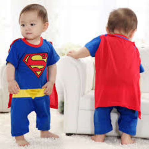 baby toddler superhero superman romper with cape 1-2 years