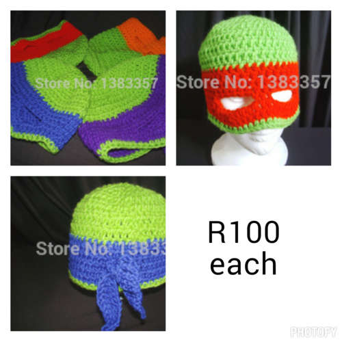 Boys TMNT teenage mutant ninja turtle crochet winter beanies