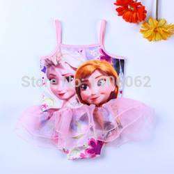 Girls summer swimwear princess ann elsa frozen costume 1-2 year