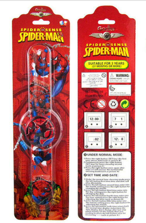 Spiderman slap bracelet watch