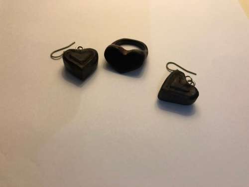 Woodenheart Ring and Earing gift set