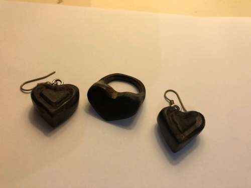 Woodenheart Ring and Earing gift set