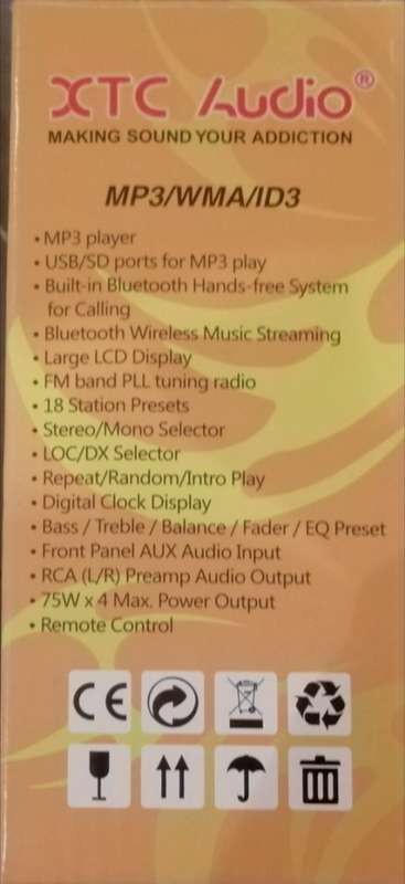XTC  Single Din 75Watt X 4 Multimedia Car Radio