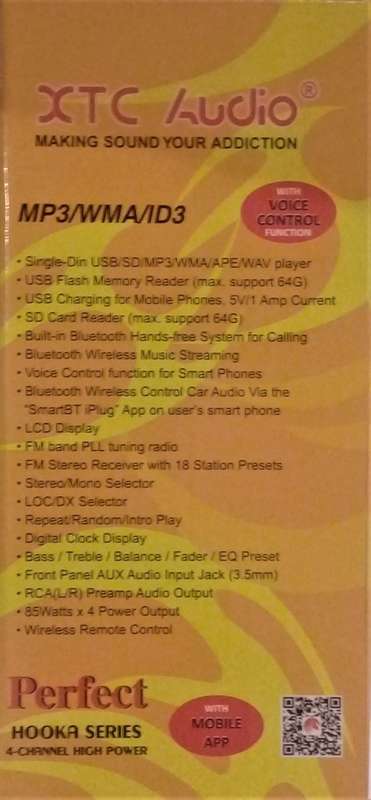 XTC Single Din High OUTPUT 85Wx4 PERFECT Range head unit with VOICE & MOBILE APP CONTROL