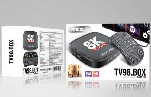 8K PLUG & PLAY TV98 WIRELESS KYBOARD Combo High PERFORMANCE TV BOX 4GB RAM 64GB Storage