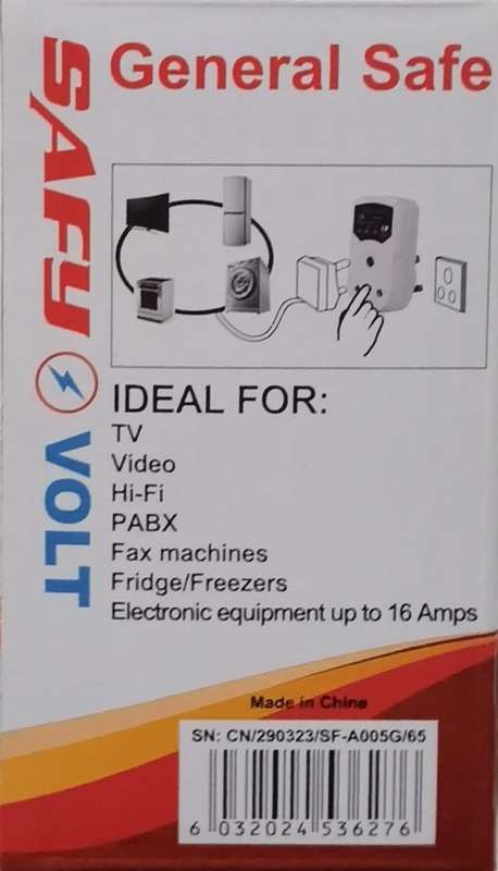 Protect your Electronics and appliances SAFY General Safe AUTOMATIC VOLTAGE PROTECTION