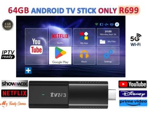 IPTV Quad Core R3 64GB & 4GB Ram  Android Tv Stick  Local apps Compatible