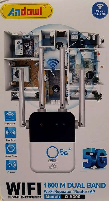 Latest Gen Andowl Q-A300 5.8GHz Dual-Band 1800m Wi-Fi Range Extender