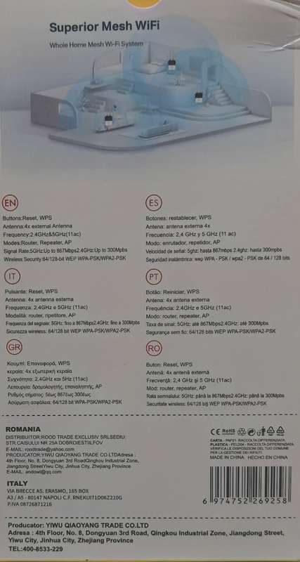 Latest Gen Andowl Q-A300 5.8GHz Dual-Band 1800m Wi-Fi Range Extender