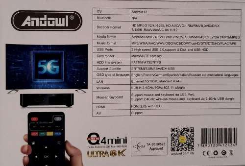 64GB with 4GB ram, Android 12 Q4 Mini 5g Wifi