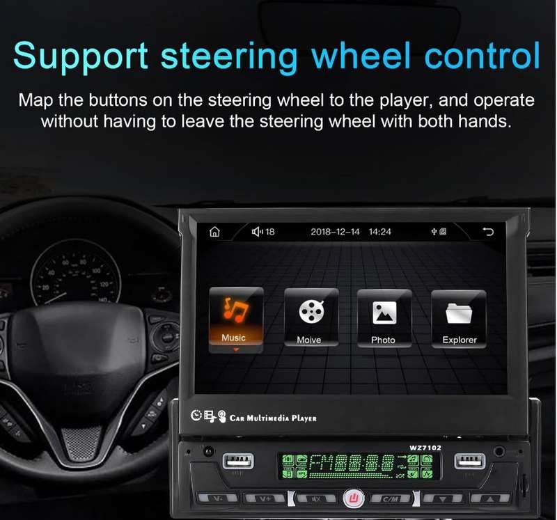 7 Inch Single BT Din BT MP5 Player with Touchscreen Car Stereo FM Radio android Mirror link
