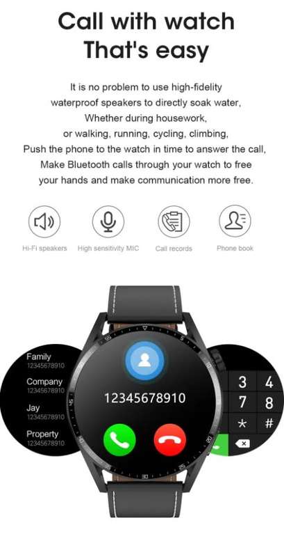 QU9 New ECG+PPG AMOLED Screen Smart Watch Bluetooth Calls Music Player Man Watch Sports Waterproof