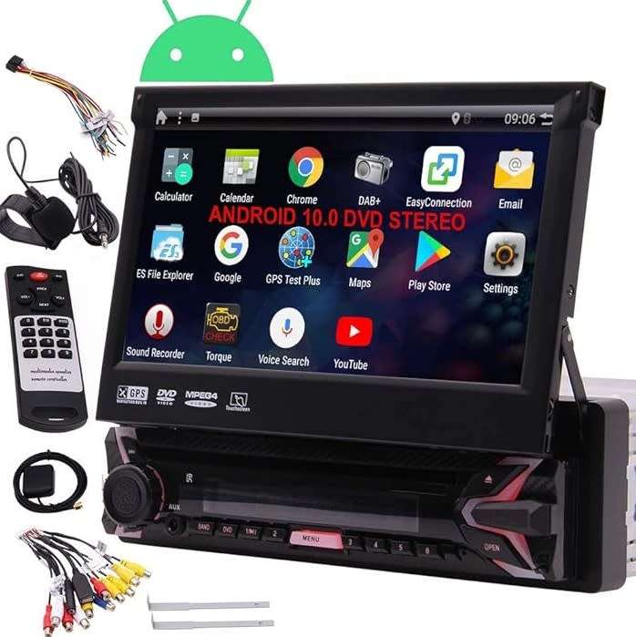 7 inch Single Din Car Stereo Flip Out Head Unit Android Apple CarPlay Touch Radio