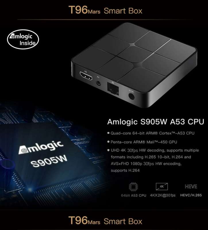 T96 Mars 4K HD 5G Wifi Smart TV Box 905W Quad-Core Plus FREE 64GB Memory Card