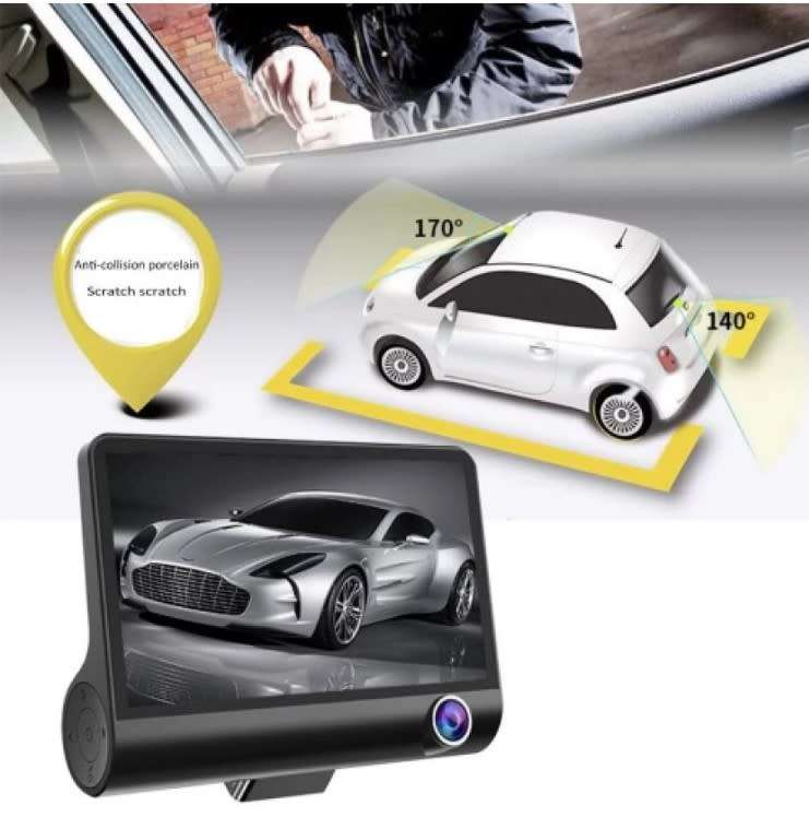 Wdr Dashcam 3 Camera Lens Video Car Dvr Full Hd 1080p Description