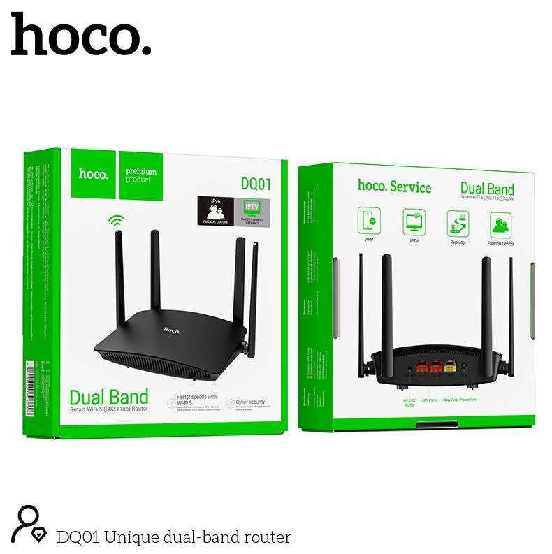 HOCO DQ01 Unique dual-band router 5.8ghz CAPABLE, Compact & Ideal as repeater