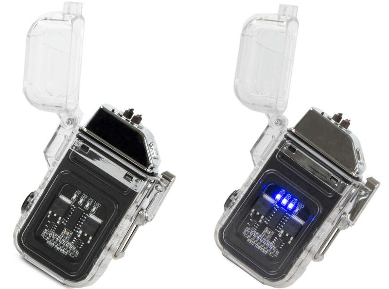 Black  SilverFlameless Plasma Electric Lighter Transparent Cool Windproof Lighter Rechargeable USB