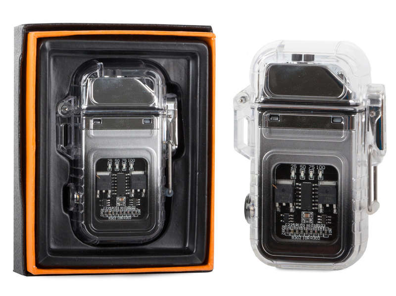 Black  SilverFlameless Plasma Electric Lighter Transparent Cool Windproof Lighter Rechargeable USB