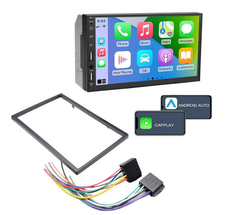 CARPLAY, ANDROID AUTO, DOUBLE DIN car MP5 player, LCD, TFT, 7 inch screen, BT