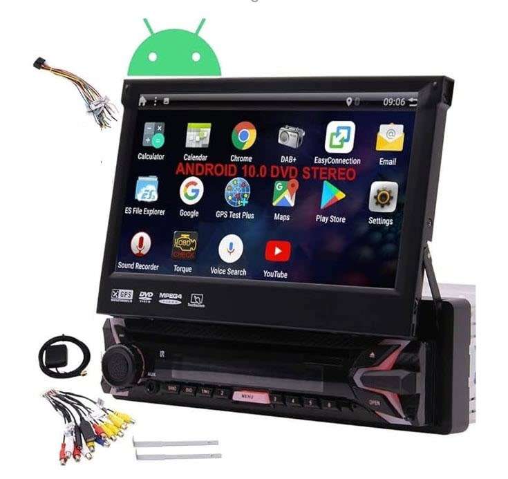 7 inch Single Din Car Stereo Flip Out Head Unit Android Apple CarPlay Touch Radio