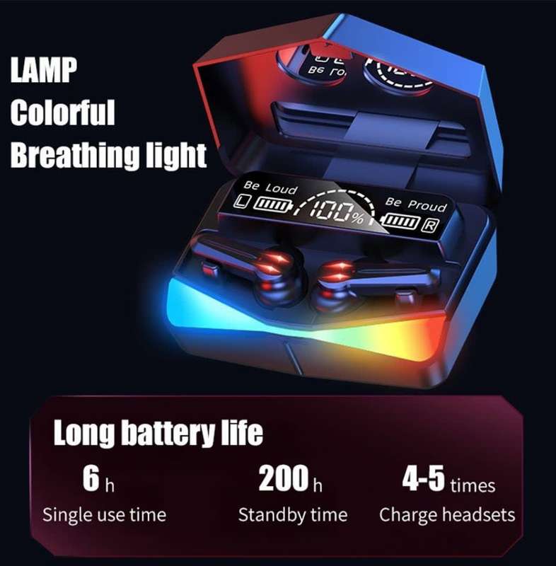 Wireless M28 Earphones with Power Bank - iOS & Android Compatible