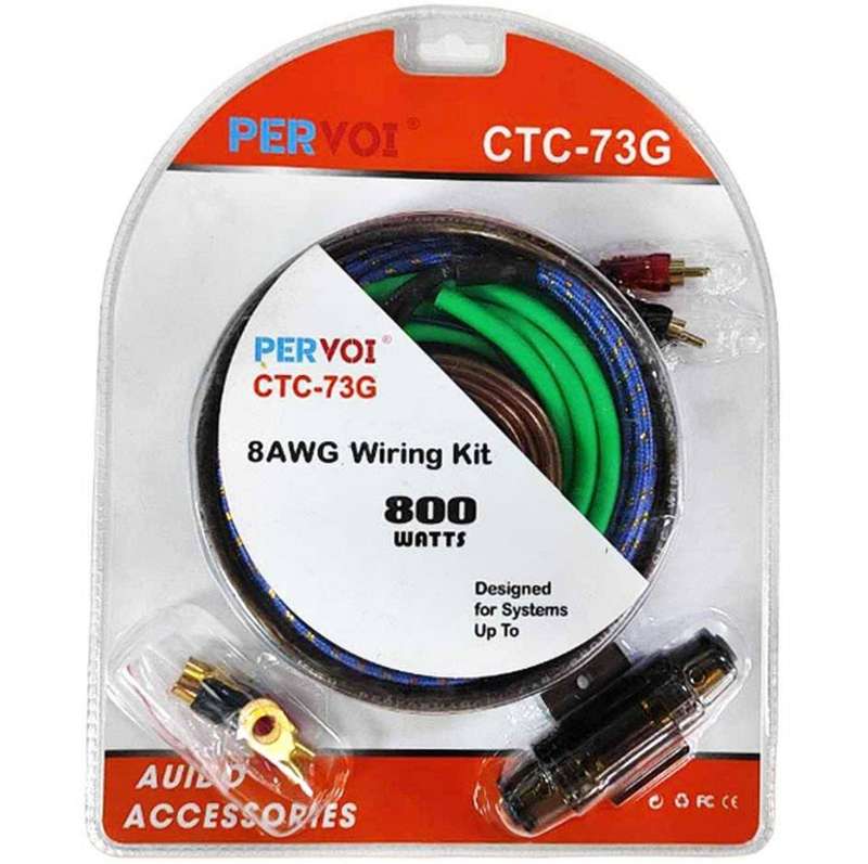 PERVOI Car Amplifier Cable Set 800W CTC-73G  8AWG Wiring Kit Car Cables