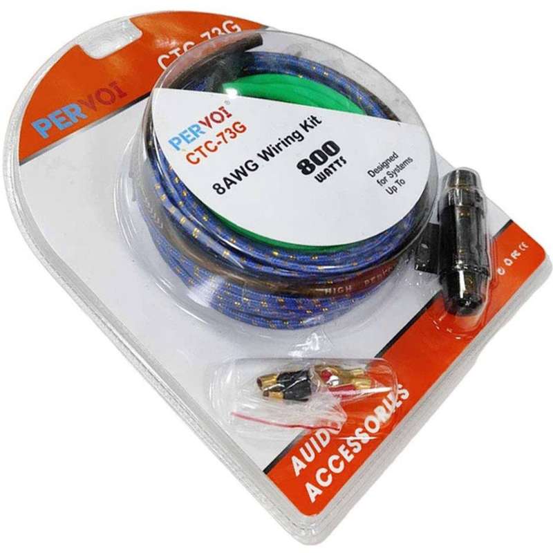 PERVOI Car Amplifier Cable Set 800W CTC-73G  8AWG Wiring Kit Car Cables